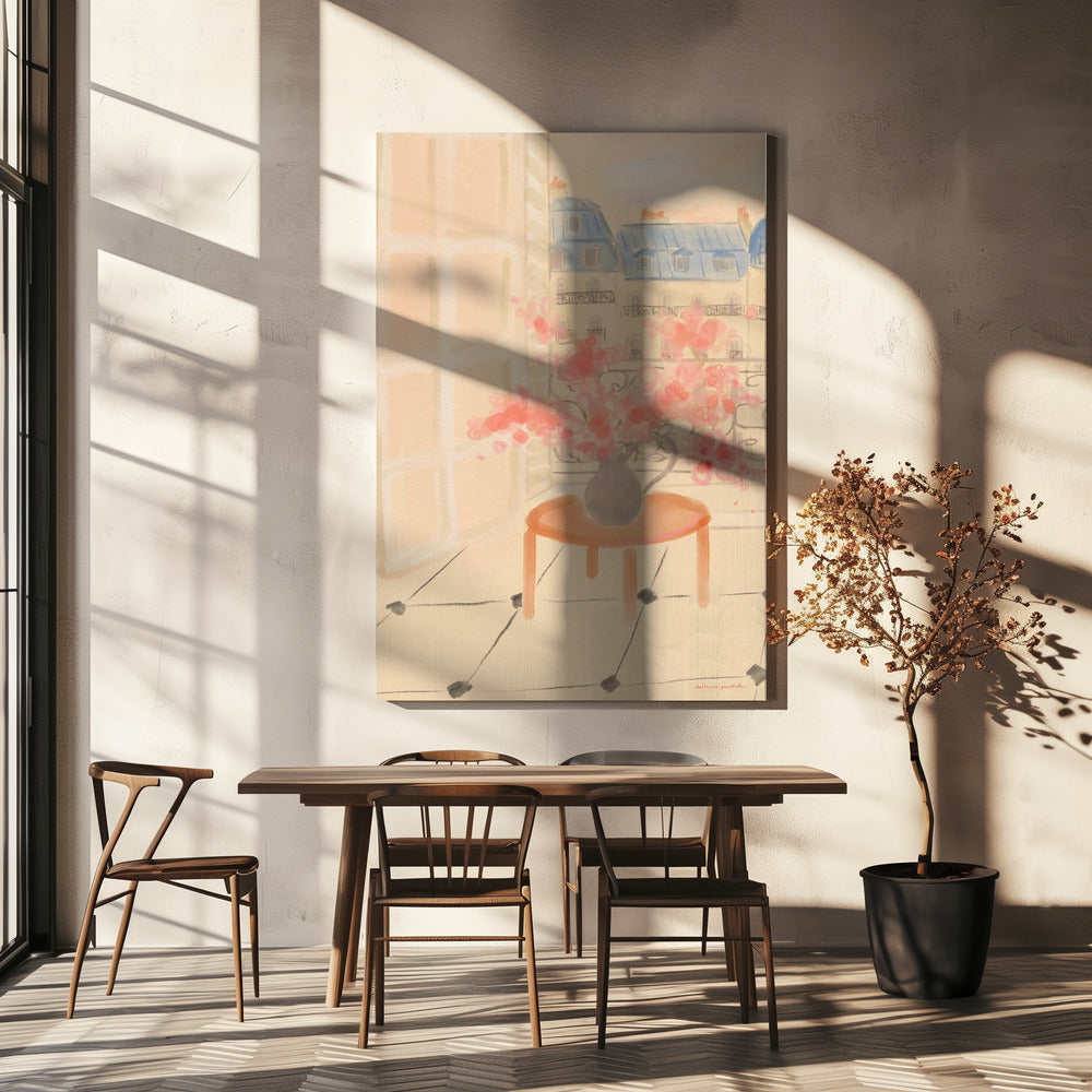 Cherry Blossoms In Parisian Apartment | Canvas
