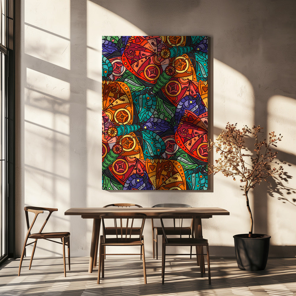 Steampunk Schmetterlingskunst | Leinwand