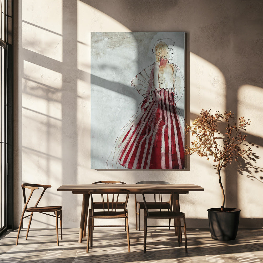 Frau in Rot | Leinwand