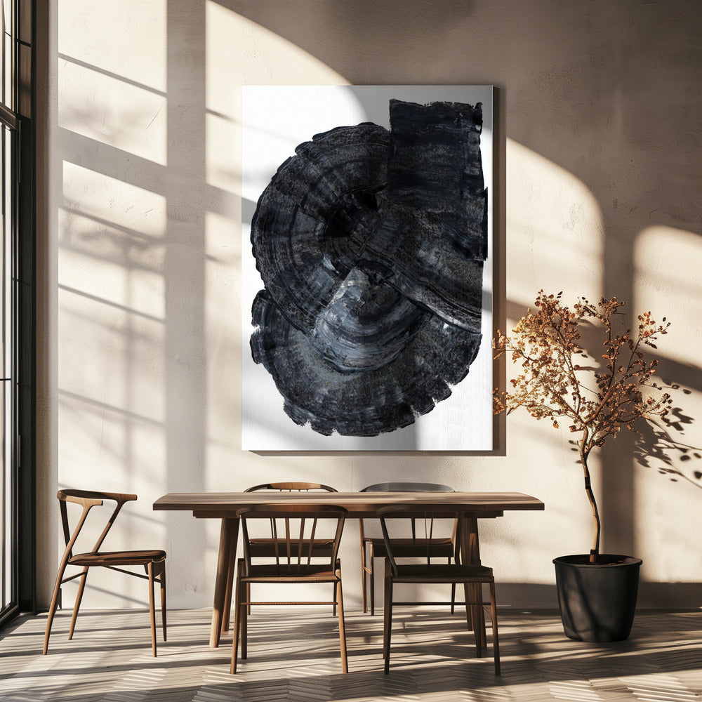 Schwarzes Fossil 1 | Leinwand