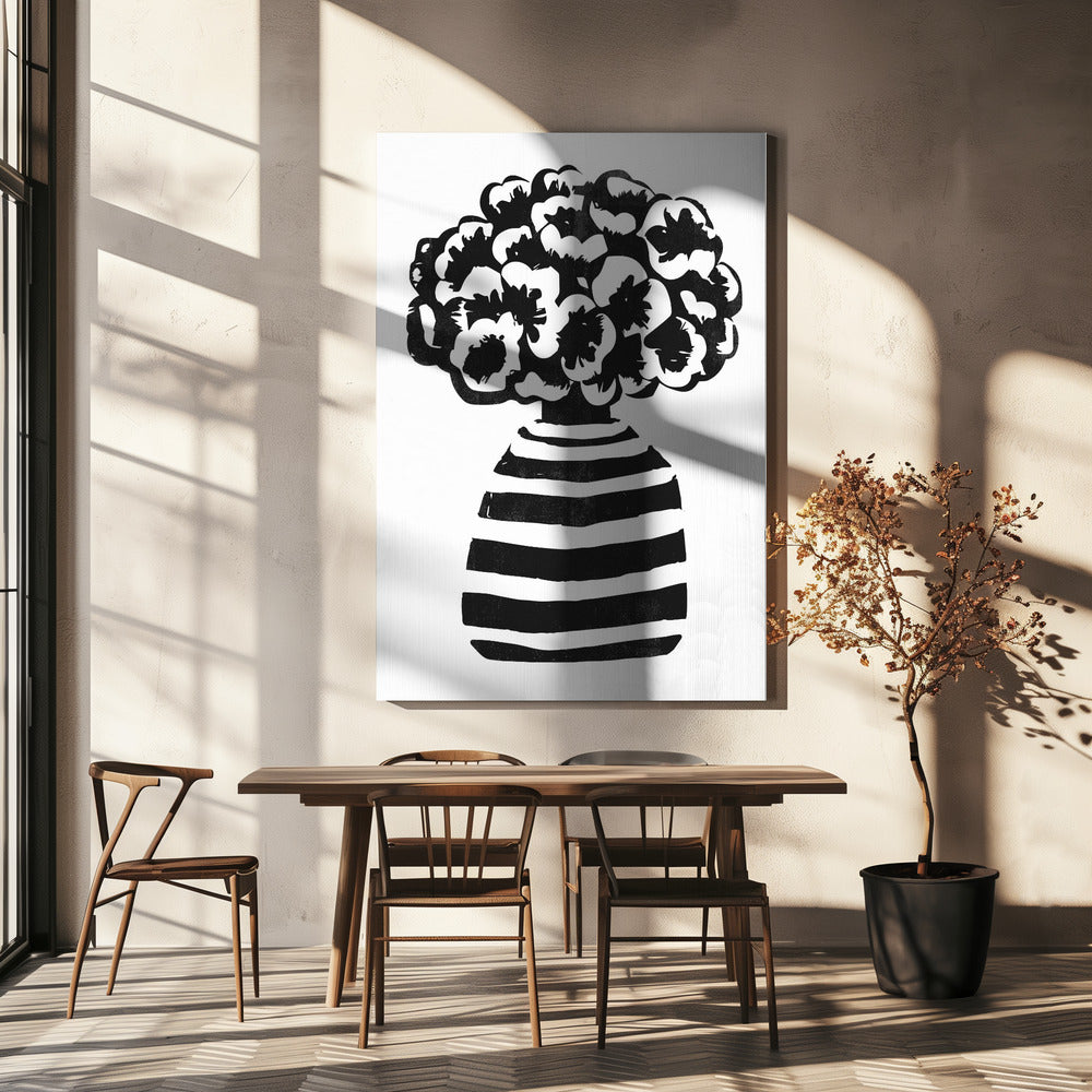 Vase Gestreift | Leinwand