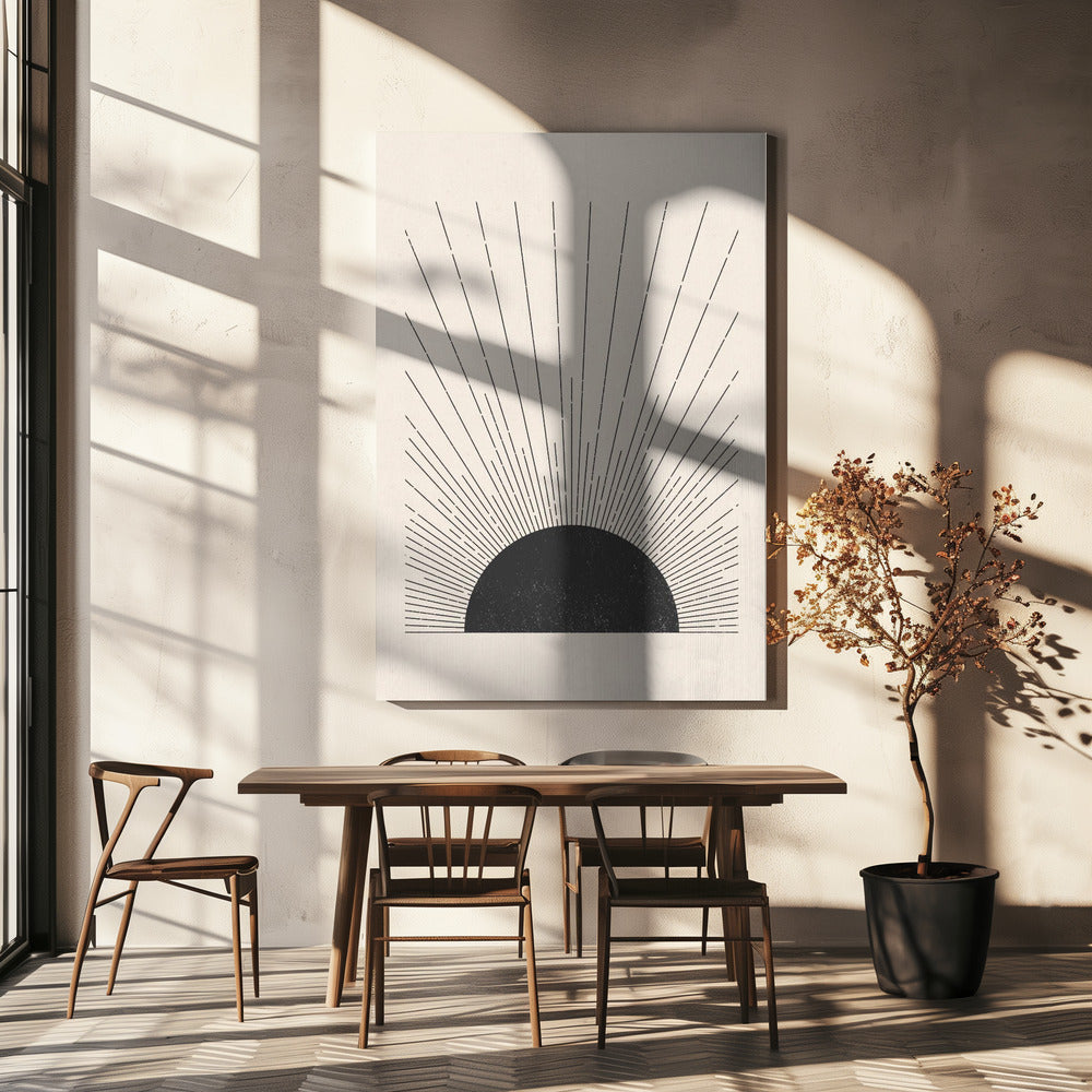 Holzschnitt Die Sonne Illustration | Leinwand