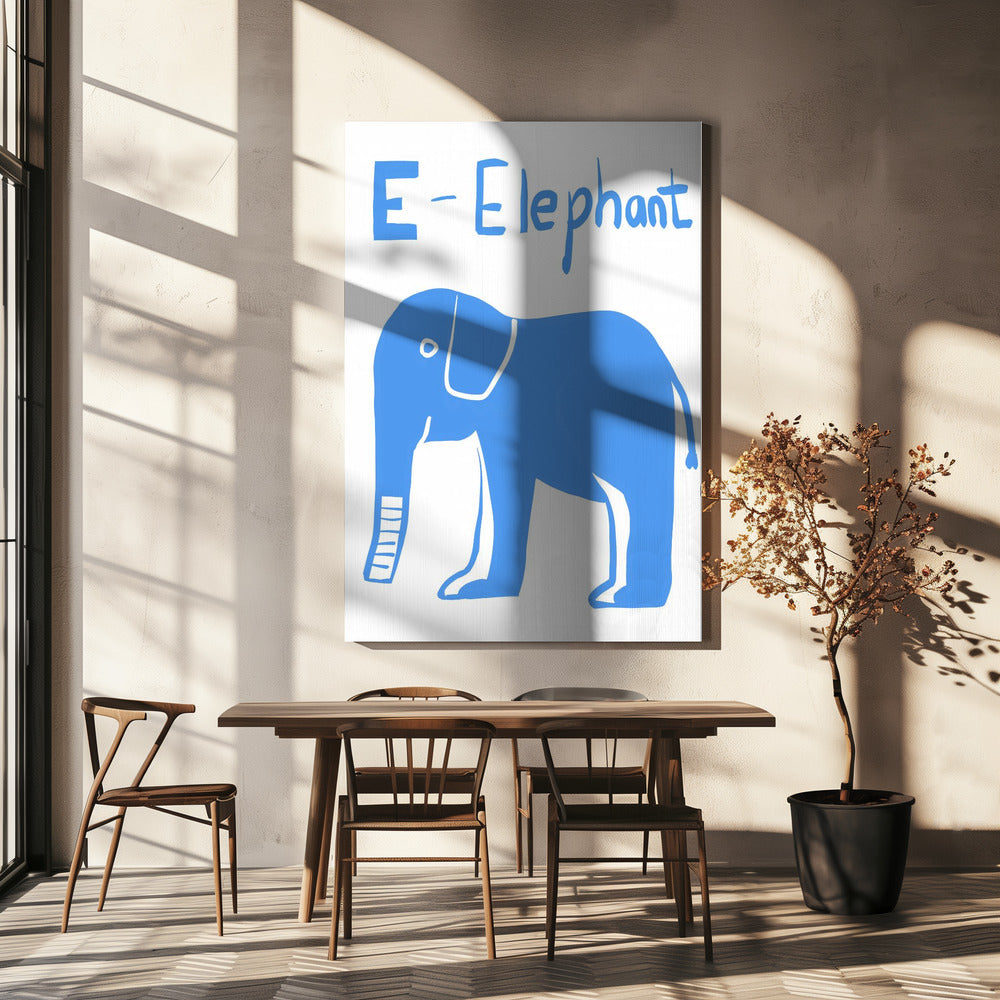 Großer blauer Elefant | Leinwand