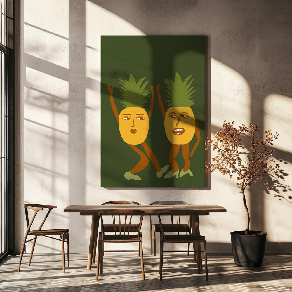Tanzende Ananas | Leinwand