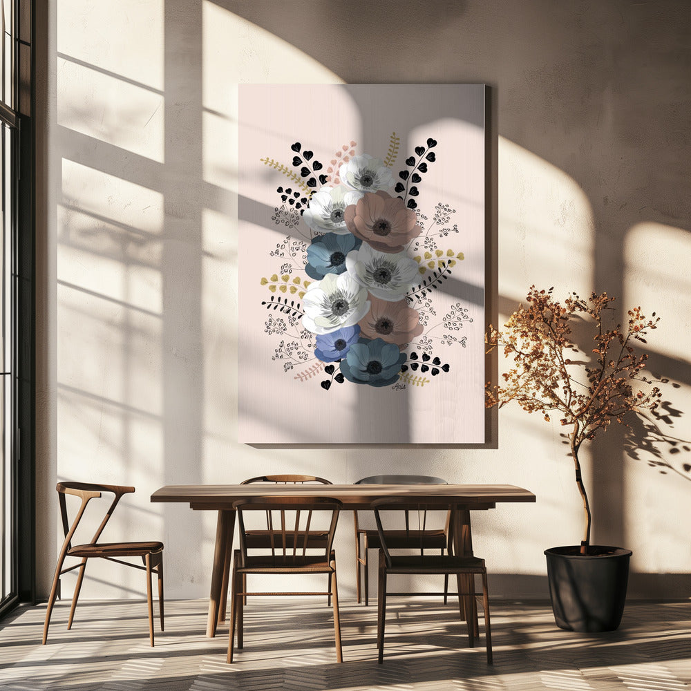 Anemonen Blumenstrauß | Leinwand