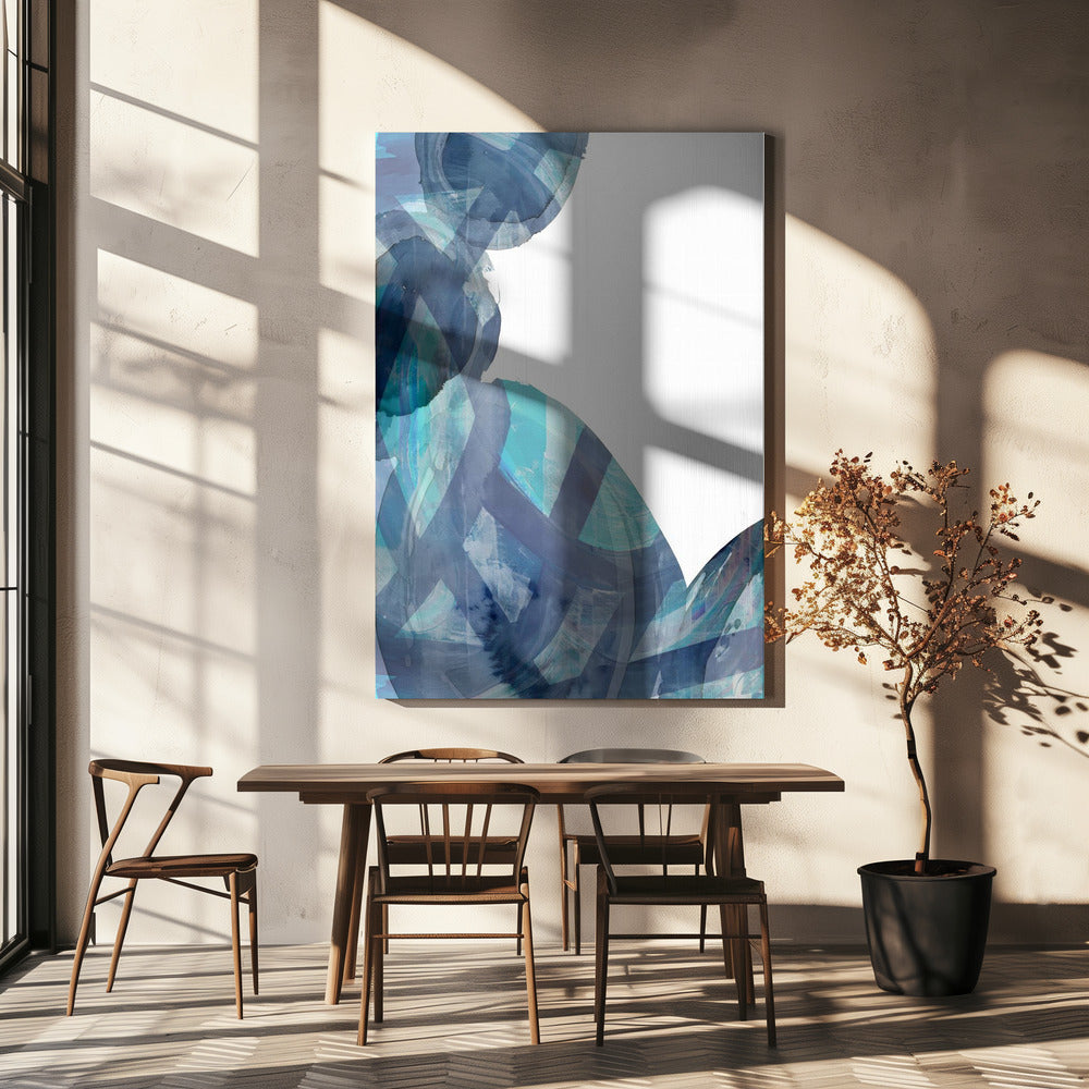 Blaue abstrakte Wirbel 1 | Leinwand