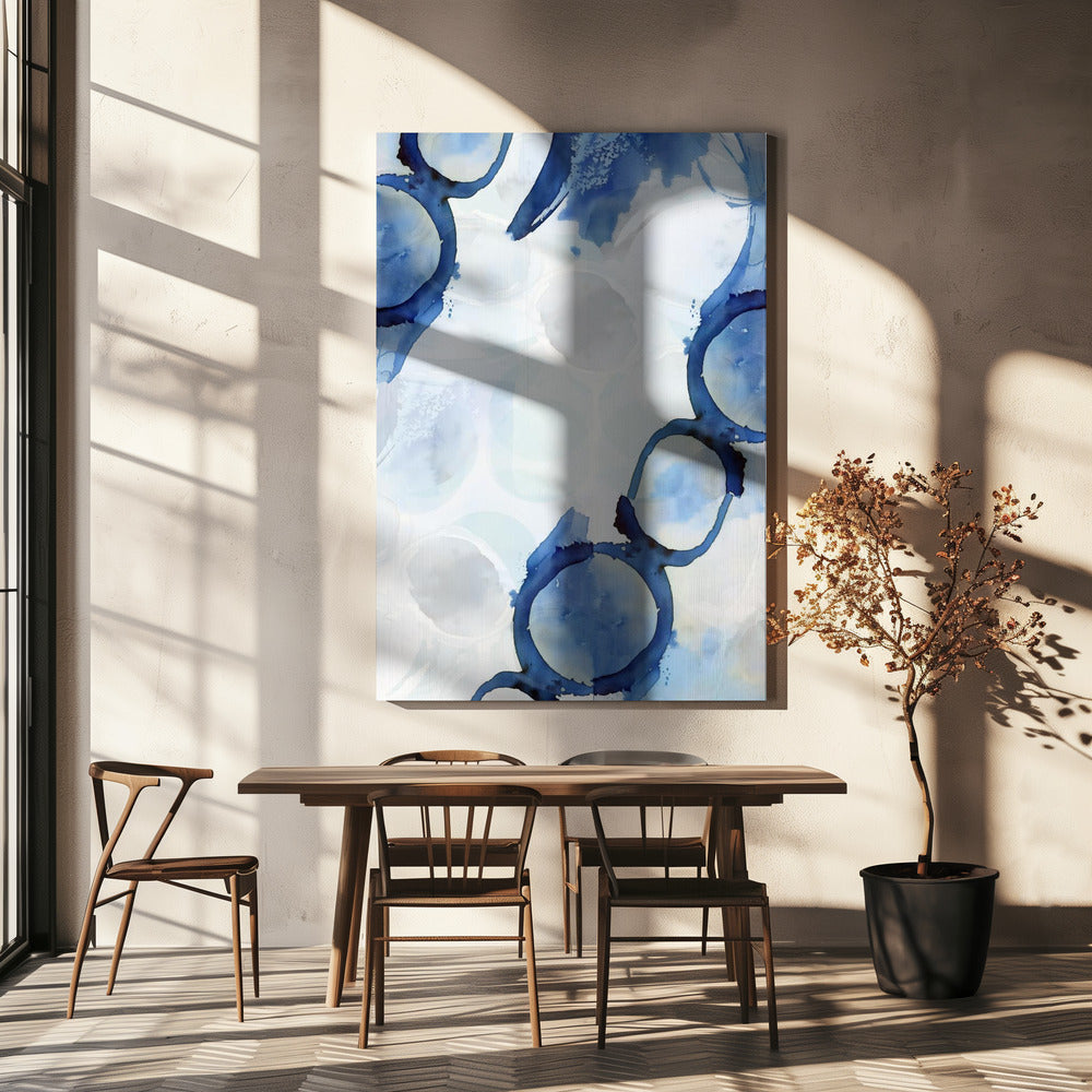Blaue abstrakte Wirbel 3 | Leinwand
