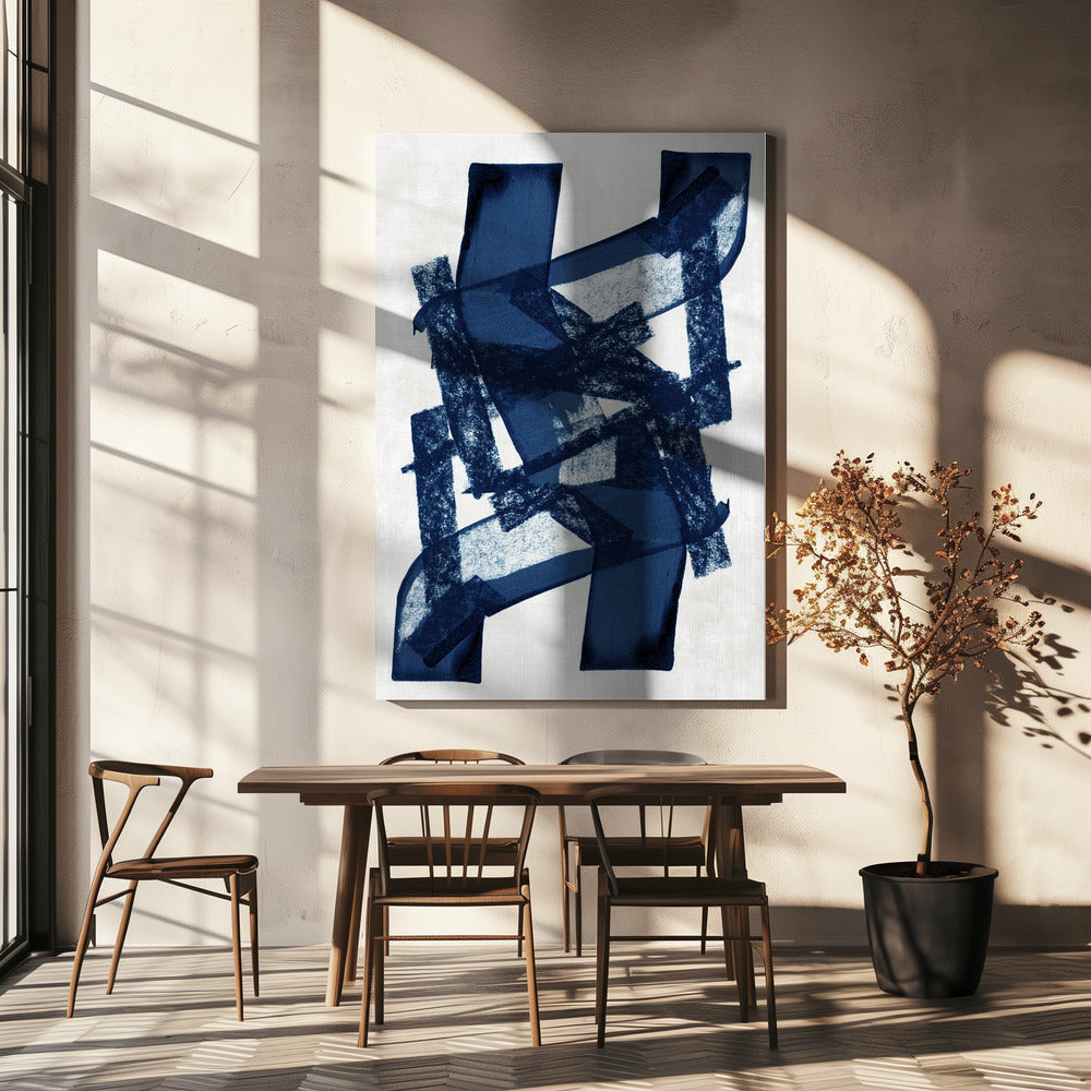 Abstrakte blaue Struktur 1 | Leinwand