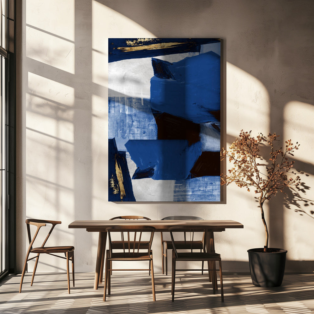 Marineblaue Goldformen 2 | Leinwand