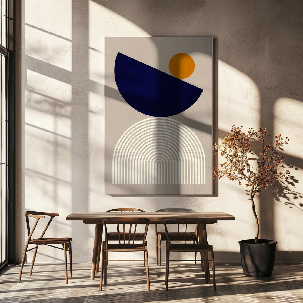 Linien und Halbkreise 2 | Leinwand