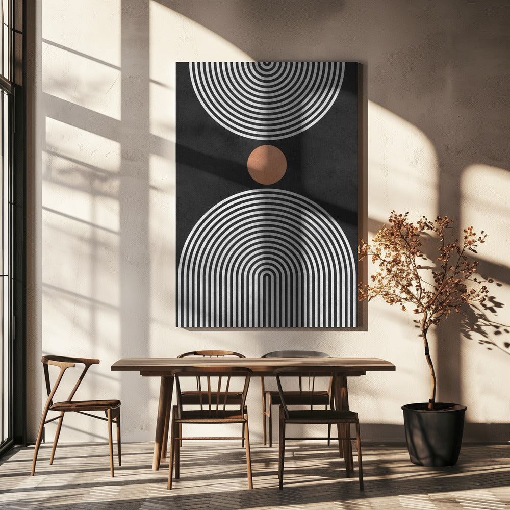 Circles on black background 5 | Canvas