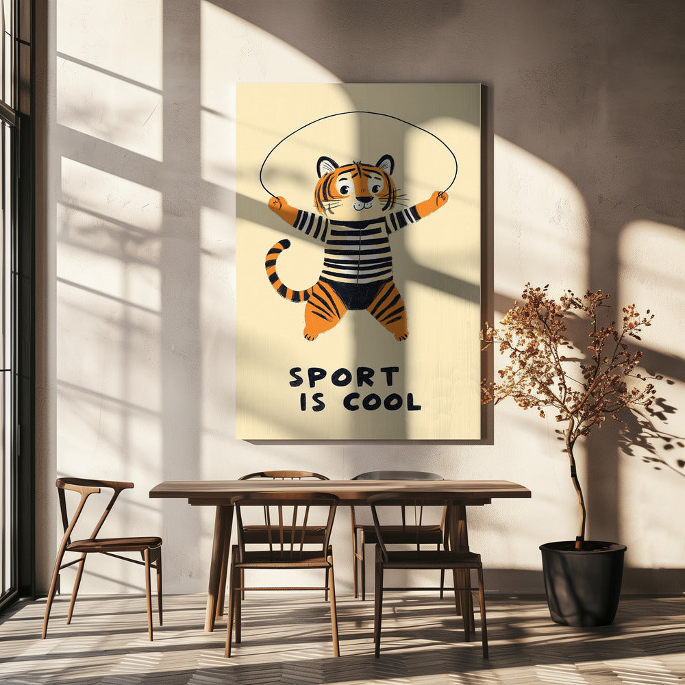 Springender Tigerspaß | Leinwand