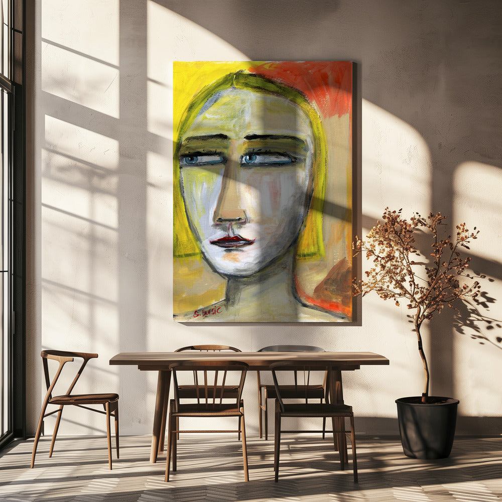 Narrowed Eyed Lady | Canvas
