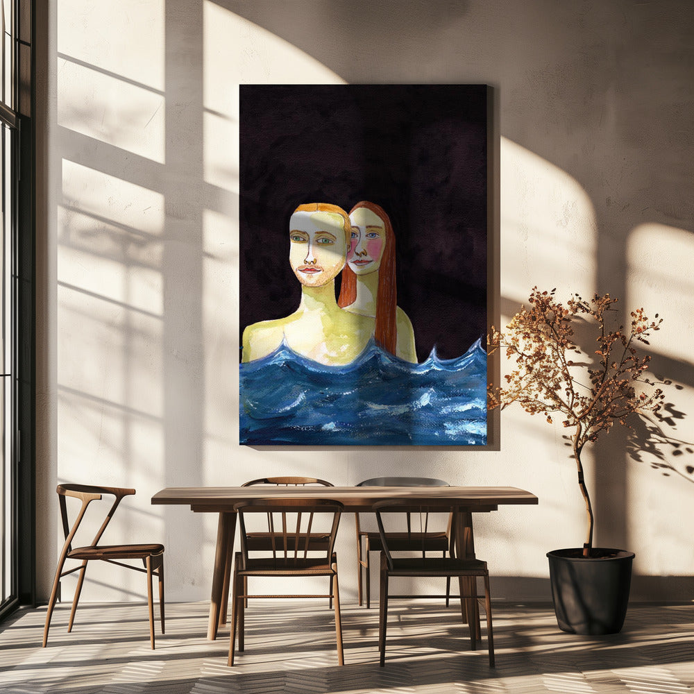The Swimming Couple | Canvas