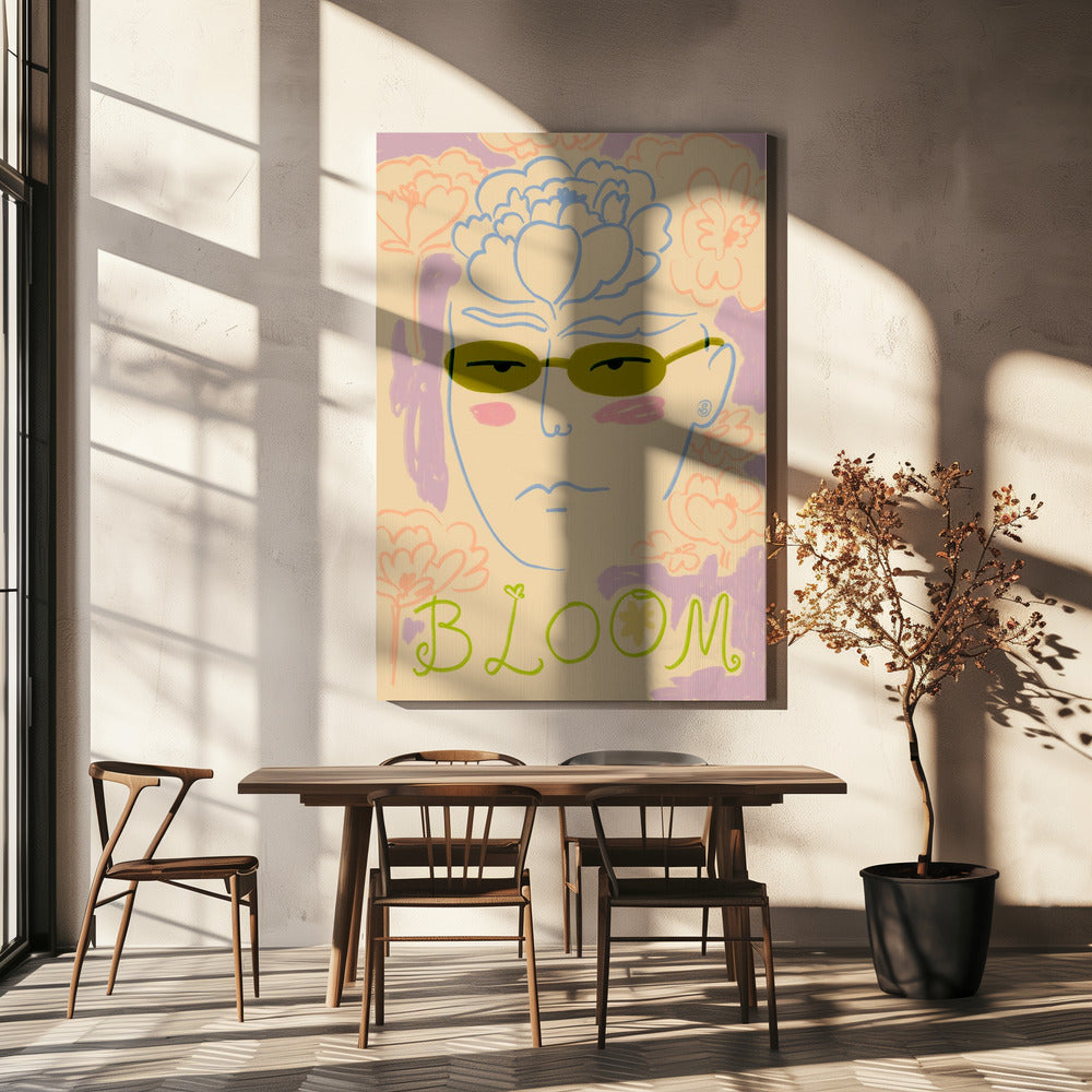 Florale Sonnenbrille | Leinwand