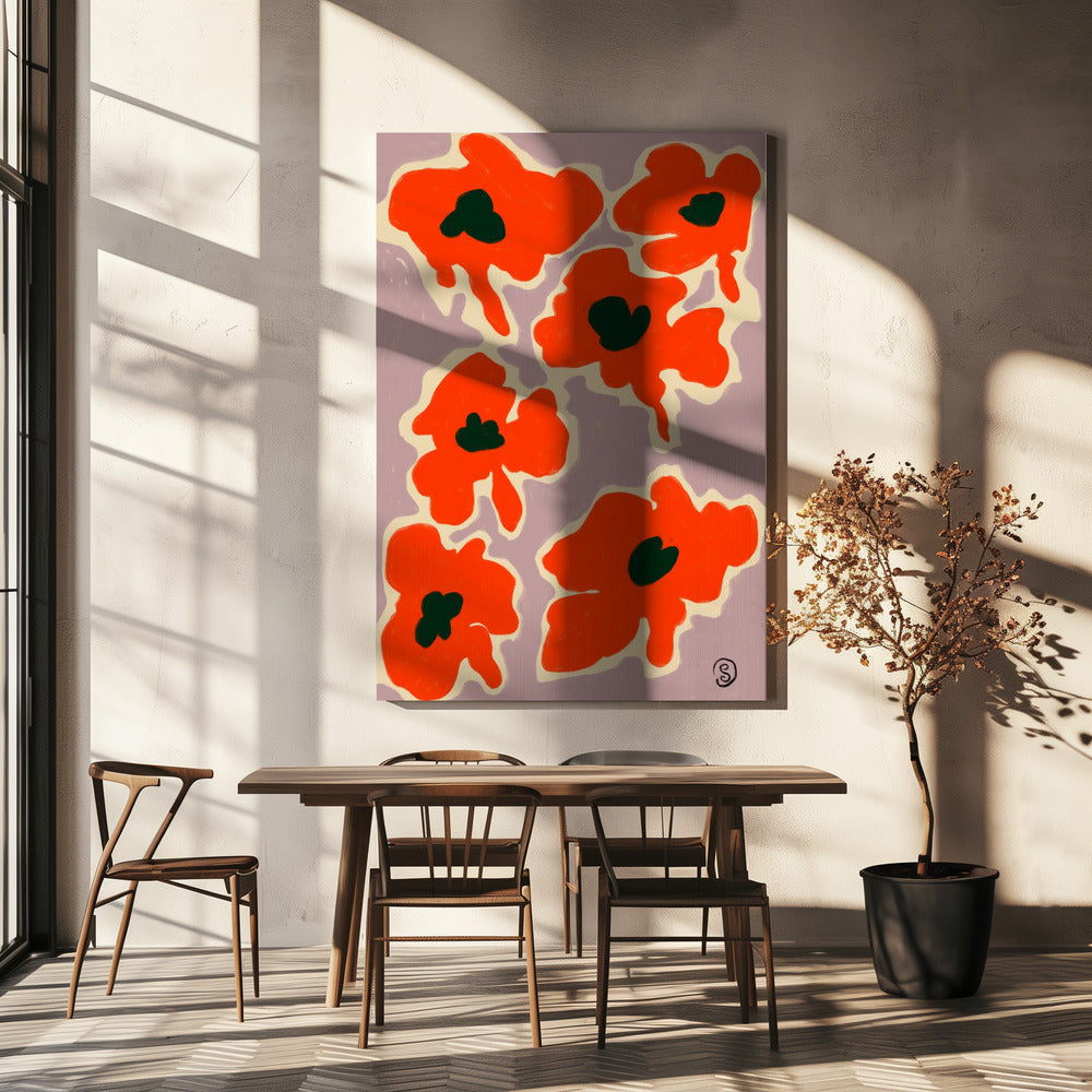 Lebendige Mohnblumen | Leinwand