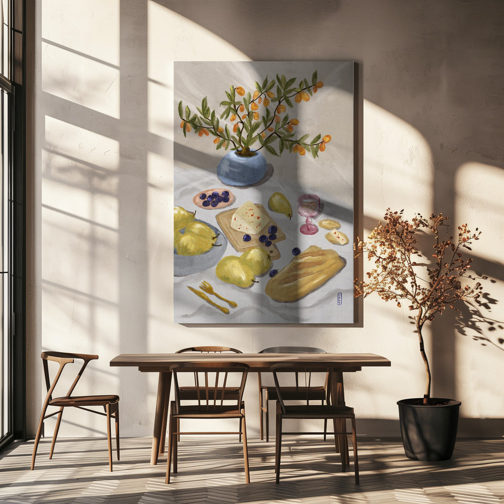 Gin Tonic in der Nachmittagssonne Illustration | Leinwand