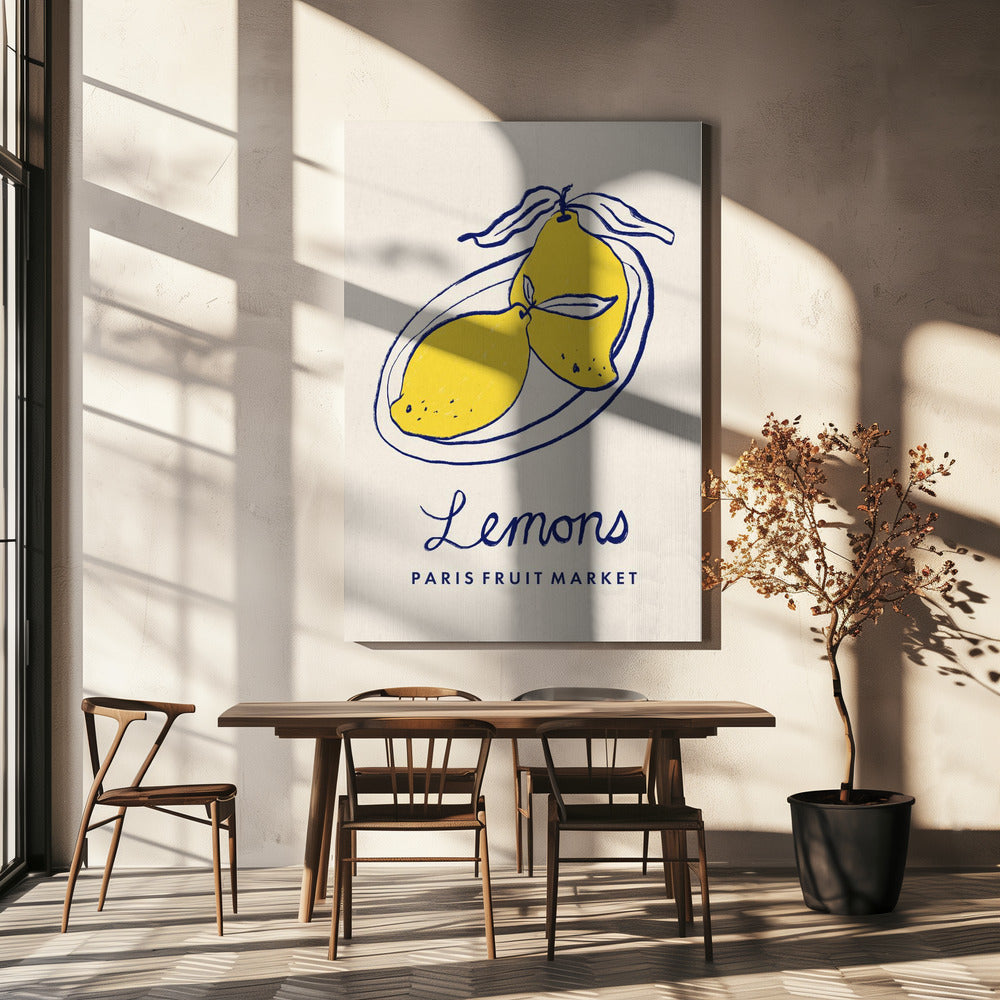 Food Art - Zitronen Pariser Obstmarkt | Leinwand