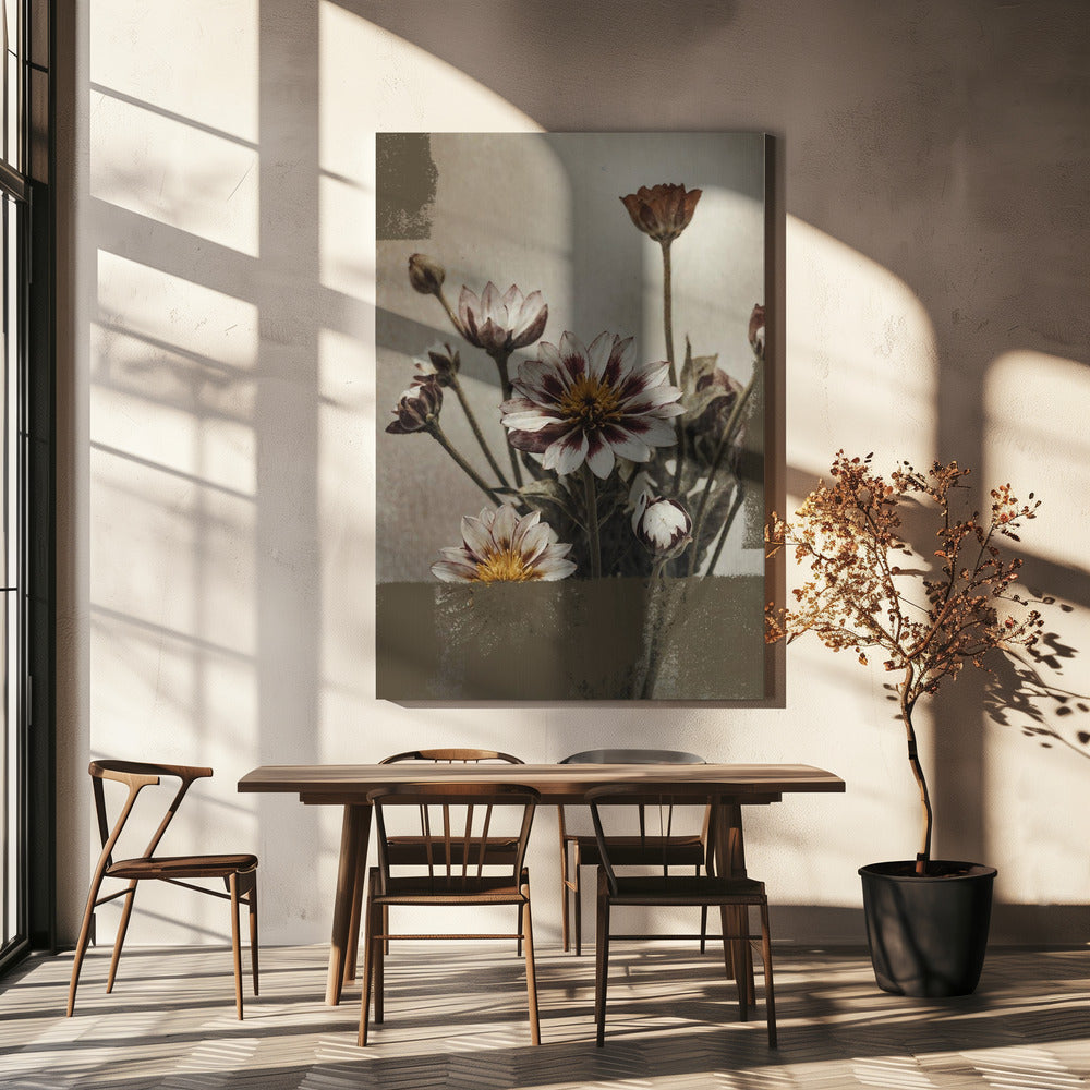 5 Vintage Blumen | Leinwand