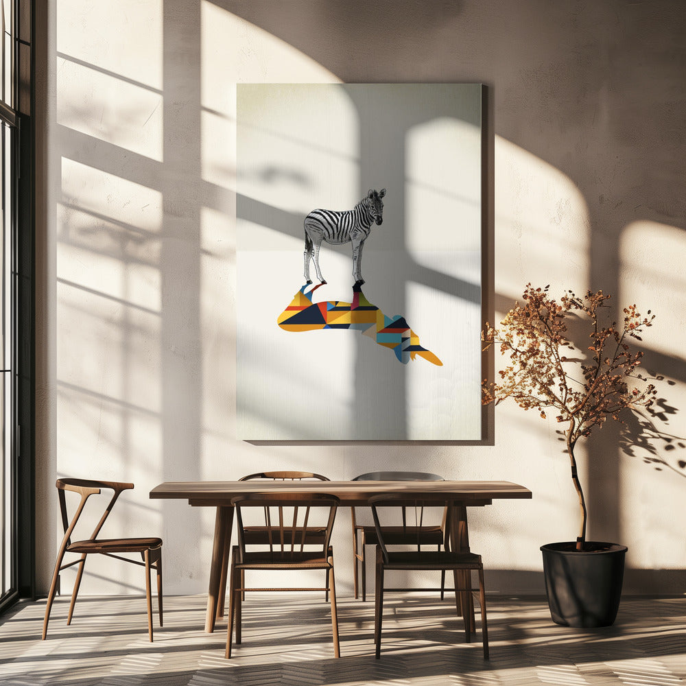Gehender Schatten, Zebra | Leinwand