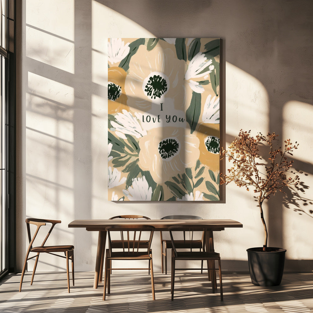 Florale Liebesbotschaft | Leinwand