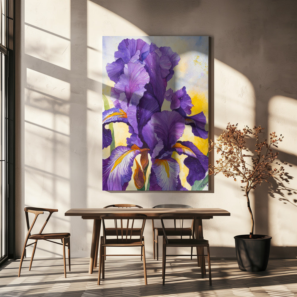 Iris Aquarell | Leinwand