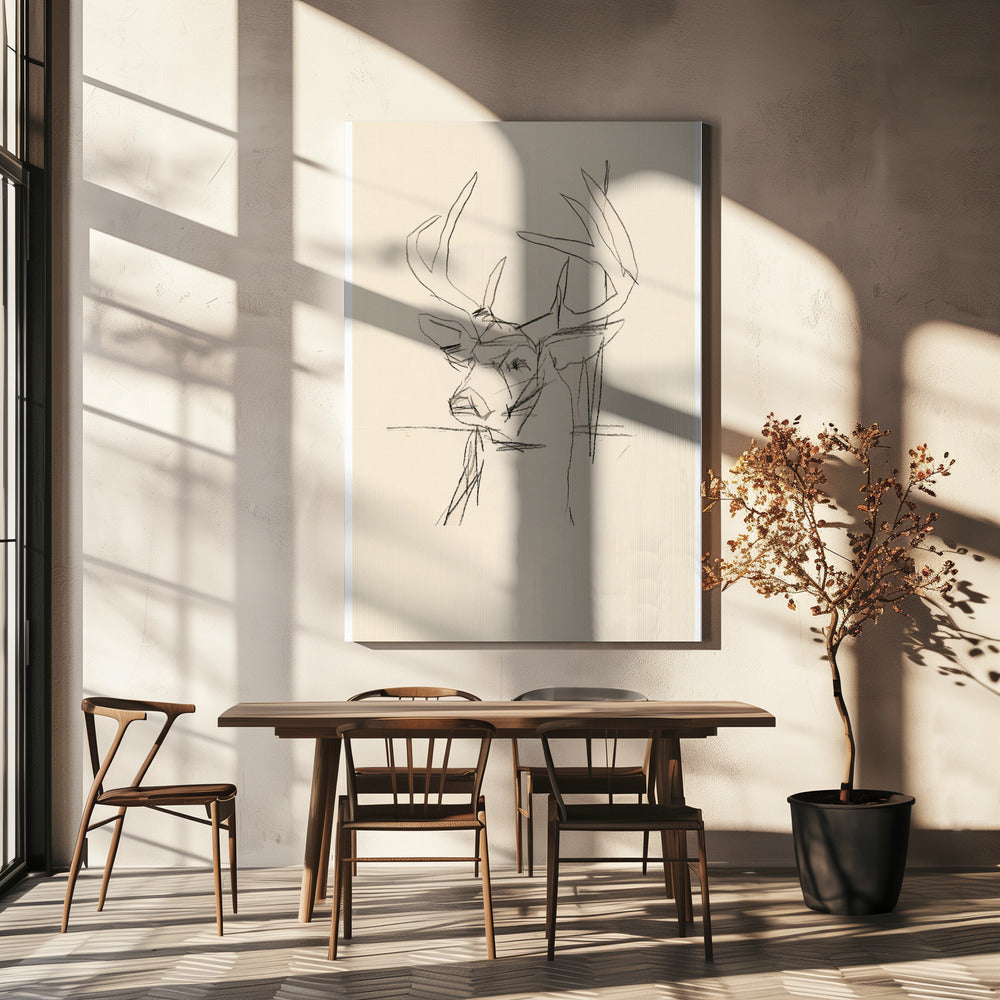 Étude Cerf (stag) No.1 | Canvas