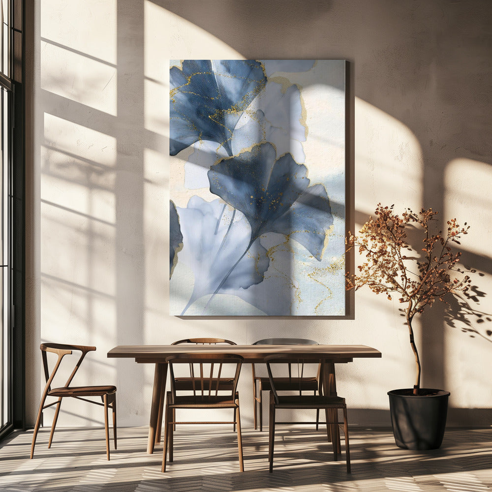 Blaue Ginkgoblätter 2 | Leinwand
