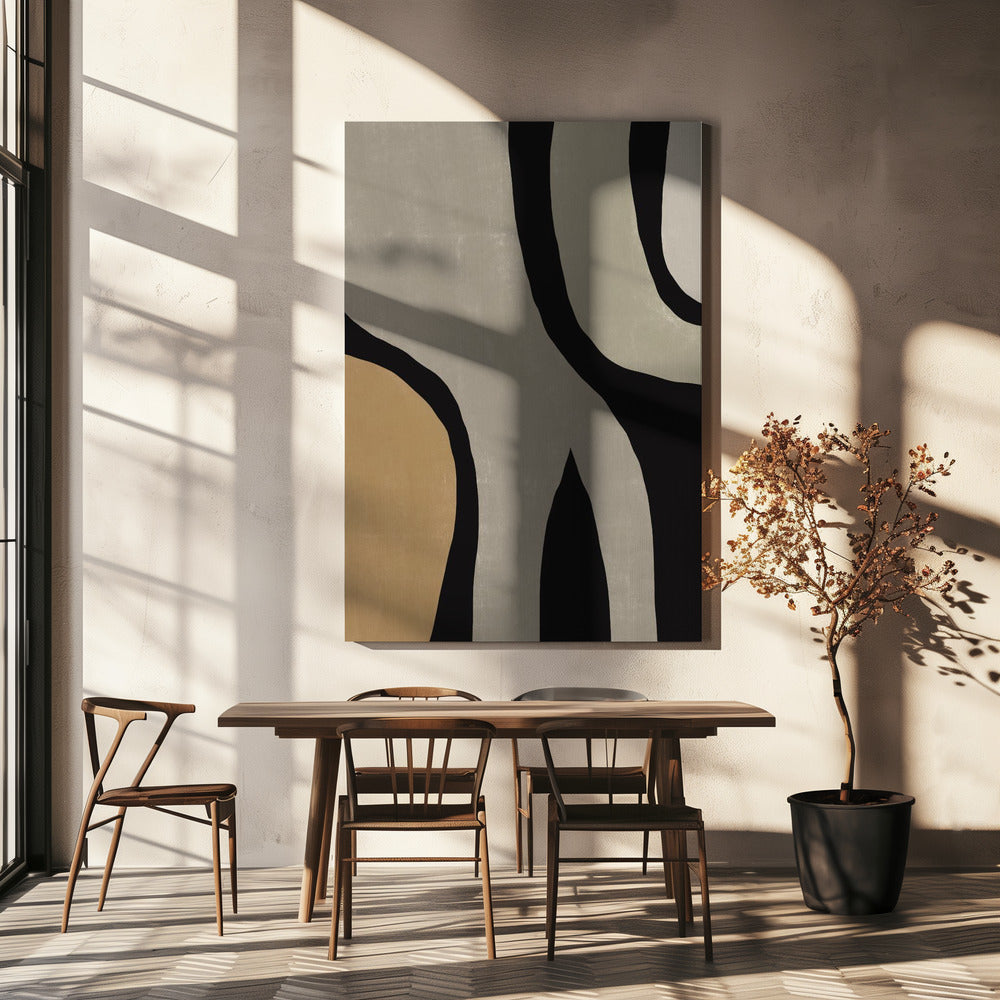 Minimalist Grey Abstract Flow | Canvas
