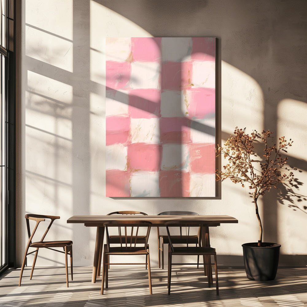 Pastell kariertes Glück | Leinwand