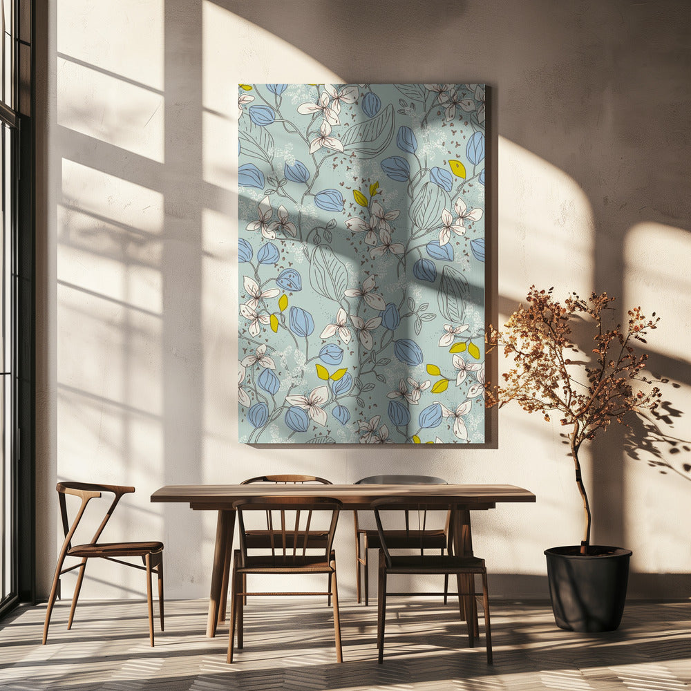 Floral elegance mint summer freshness pattern | Canvas