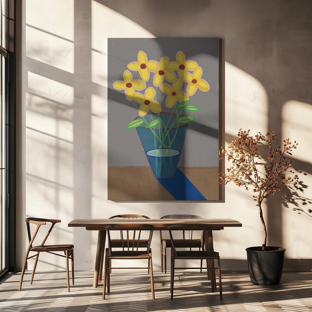 Gänseblümchen in Vase | Leinwand