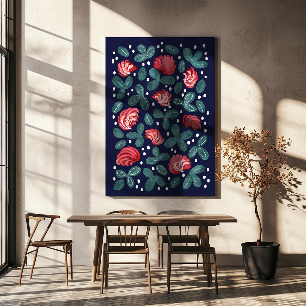 Rote Blumen III | Leinwand