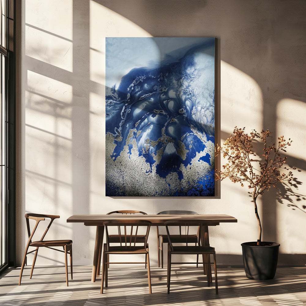 Beruhigend - "Ocean Wave Waltz 1" - Aquarellwellen | Leinwand