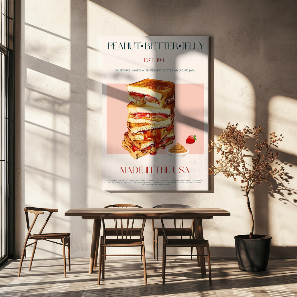 Erdnussbutter- und Marmeladen-Sandwich-Stapel | Leinwand