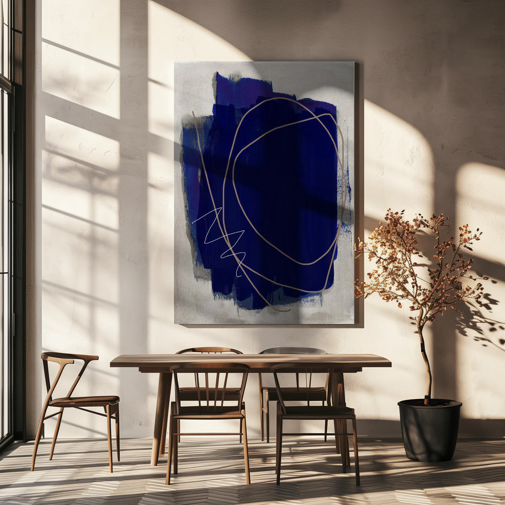 Blaue Striche 5 | Leinwand