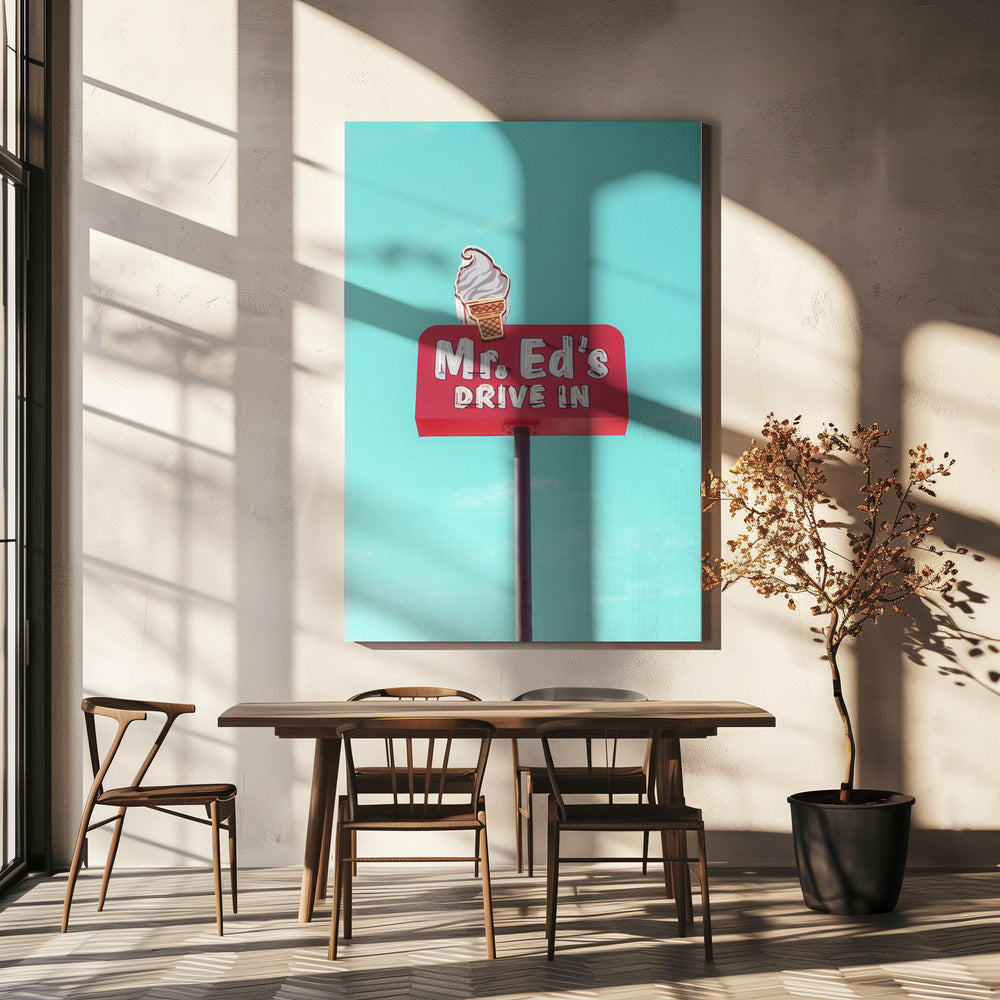 Mr. Ed's Drive In Vintage-Schild in Urbana, Missouri, USA | Leinwand