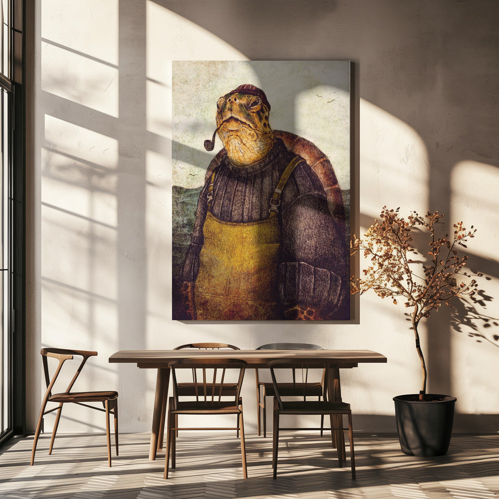 Vintage Stilvolle Schildkröte | Leinwand