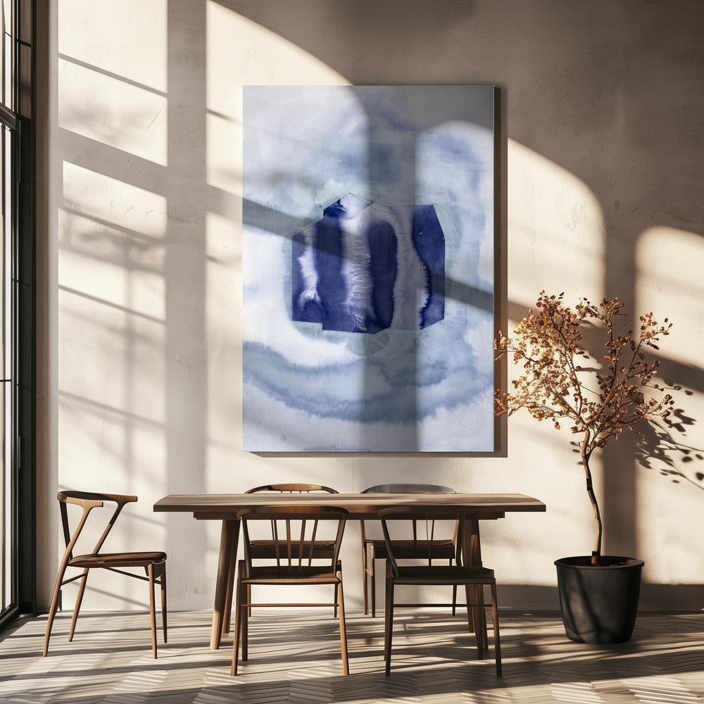 Blaue und violette organische Formen | Leinwand