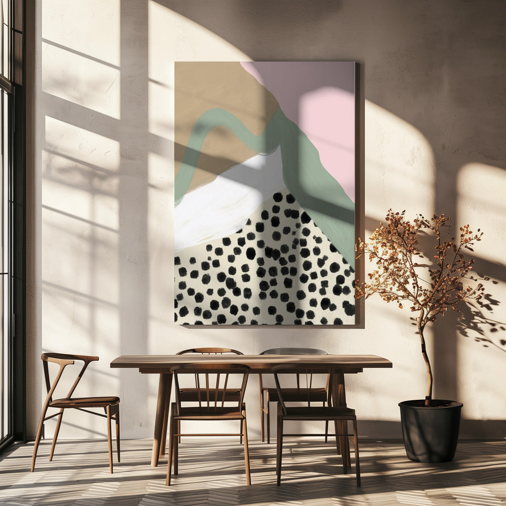 Sanfte Farben mit organischen Formen und Mustern | Leinwand