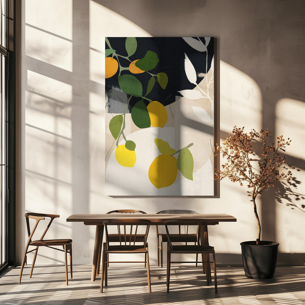 Abstrakte Zitronenkunst | Leinwand