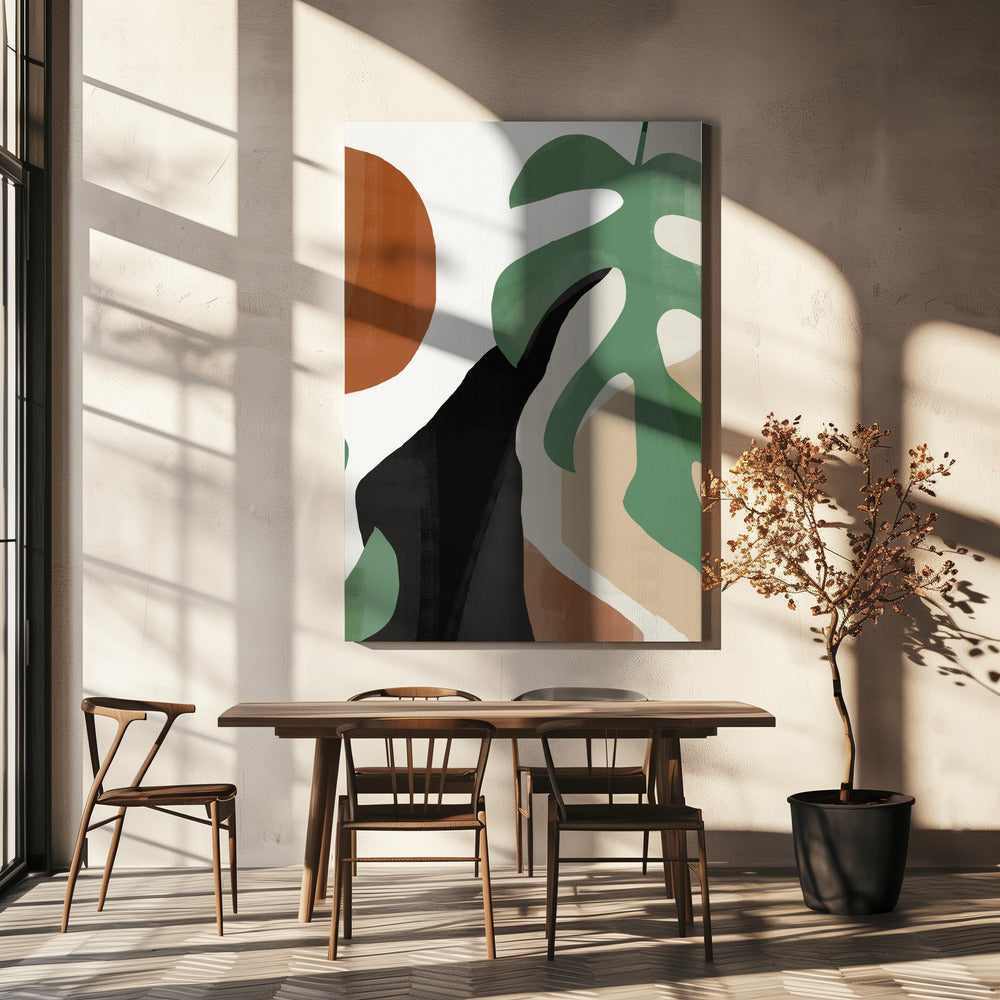 Abstrakte Kunst Tropische Blätter | Leinwand