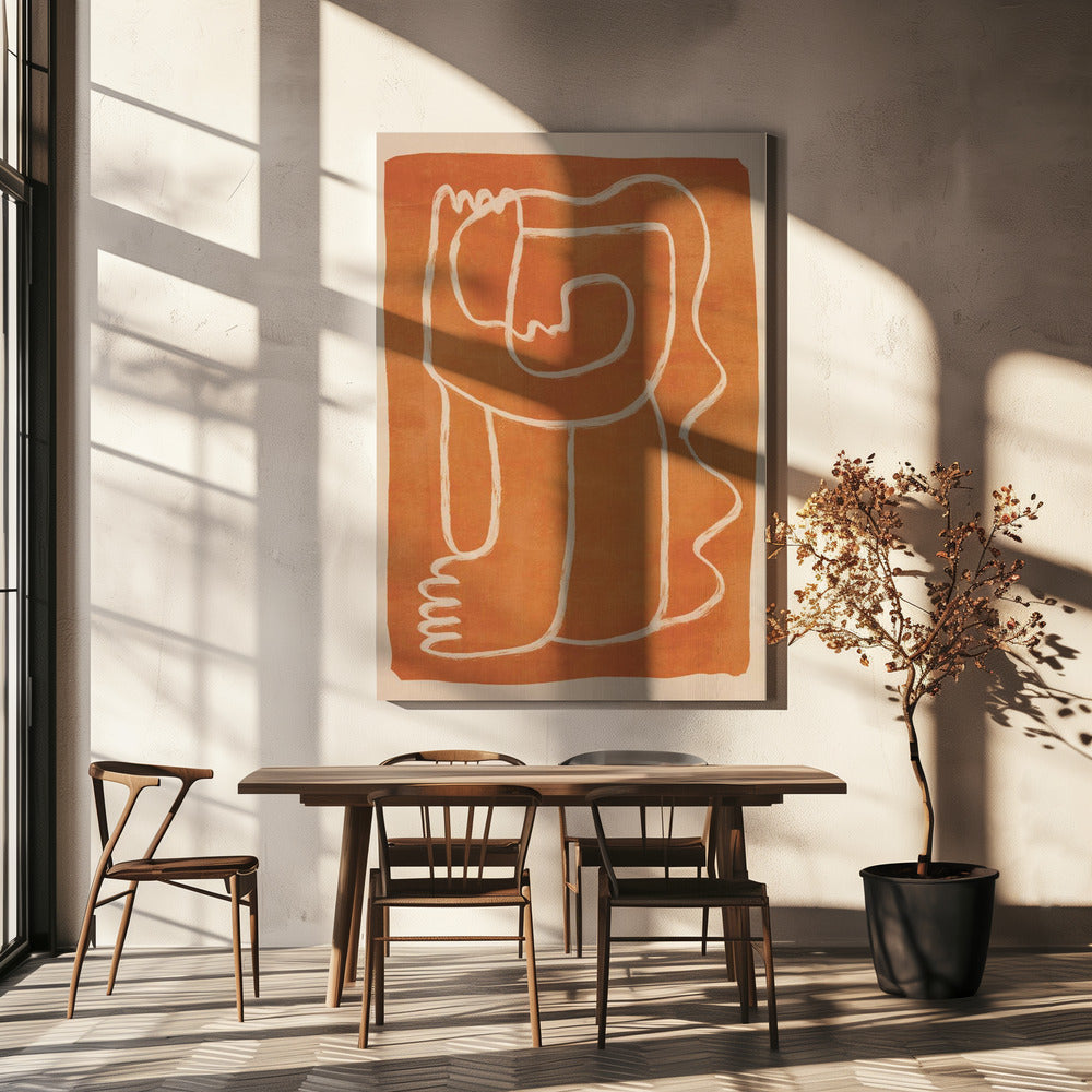 Abstrakte Linienkunst Figur | Leinwand