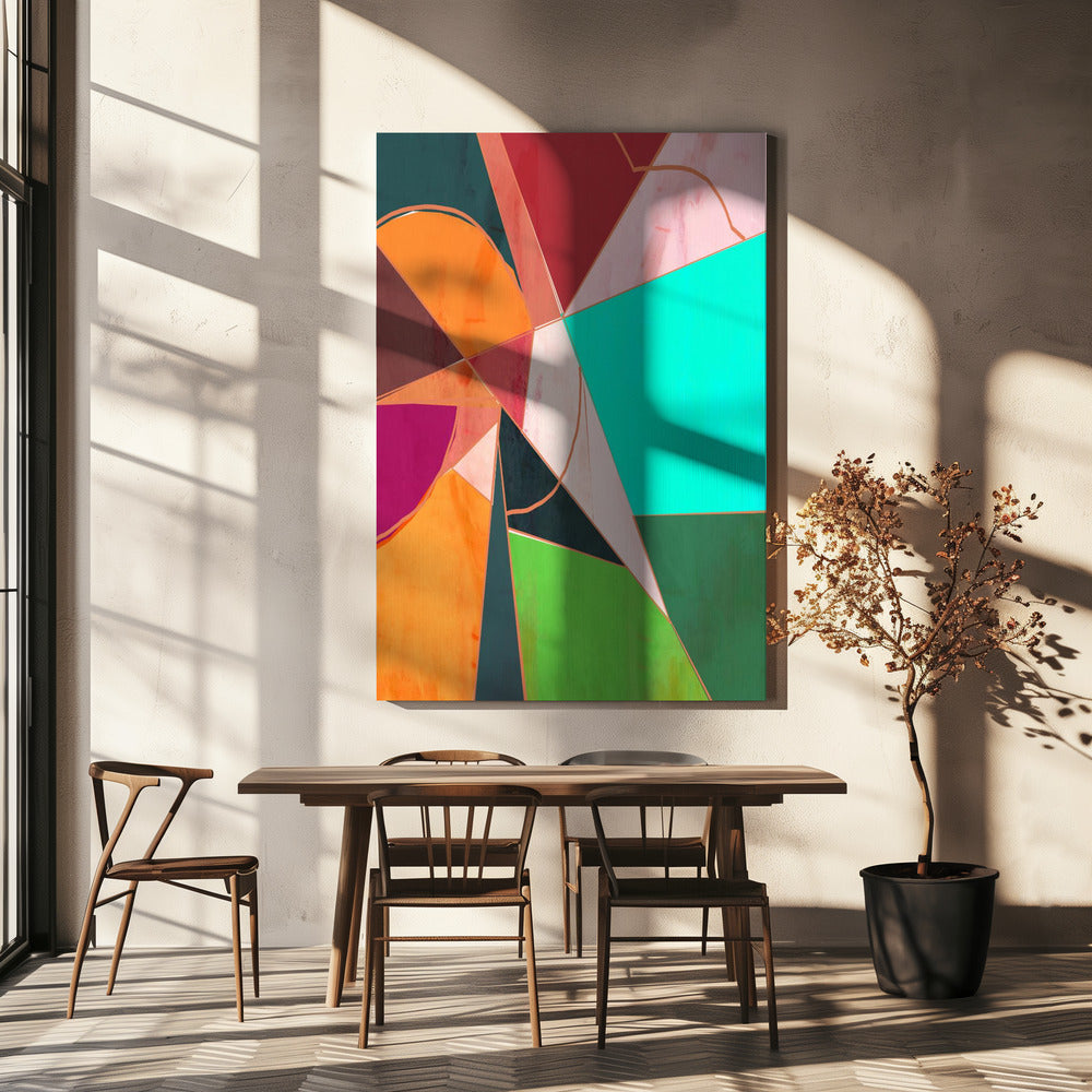 Bunte Geometrie Abstrakt | Leinwand
