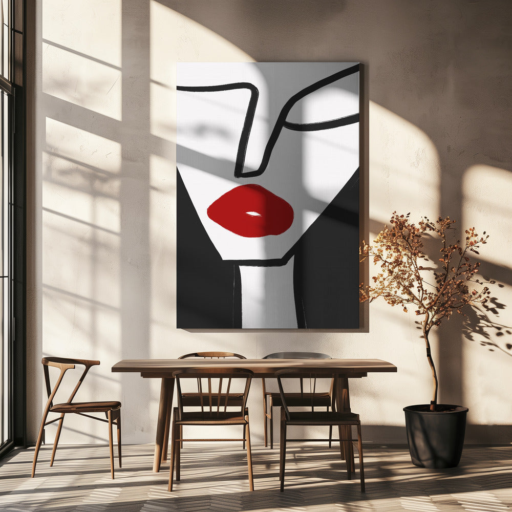 Kräftige rote Lippen | Leinwand