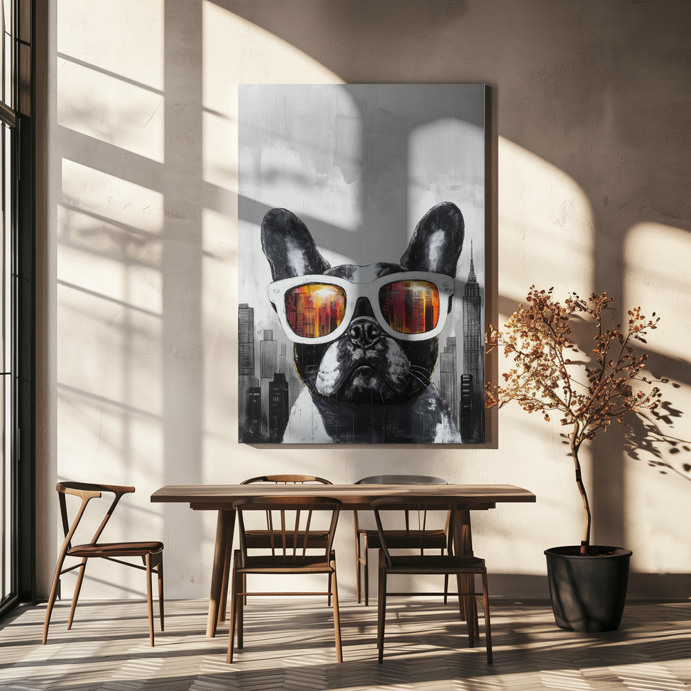 Bulldogge - Zu cool für die Schule | Leinwand
