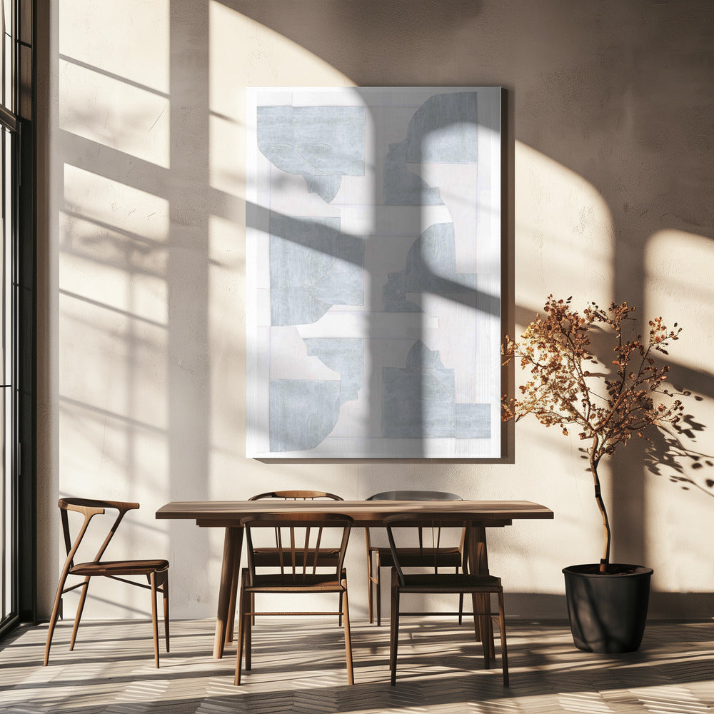 Geometrische weiße Formen | Leinwand