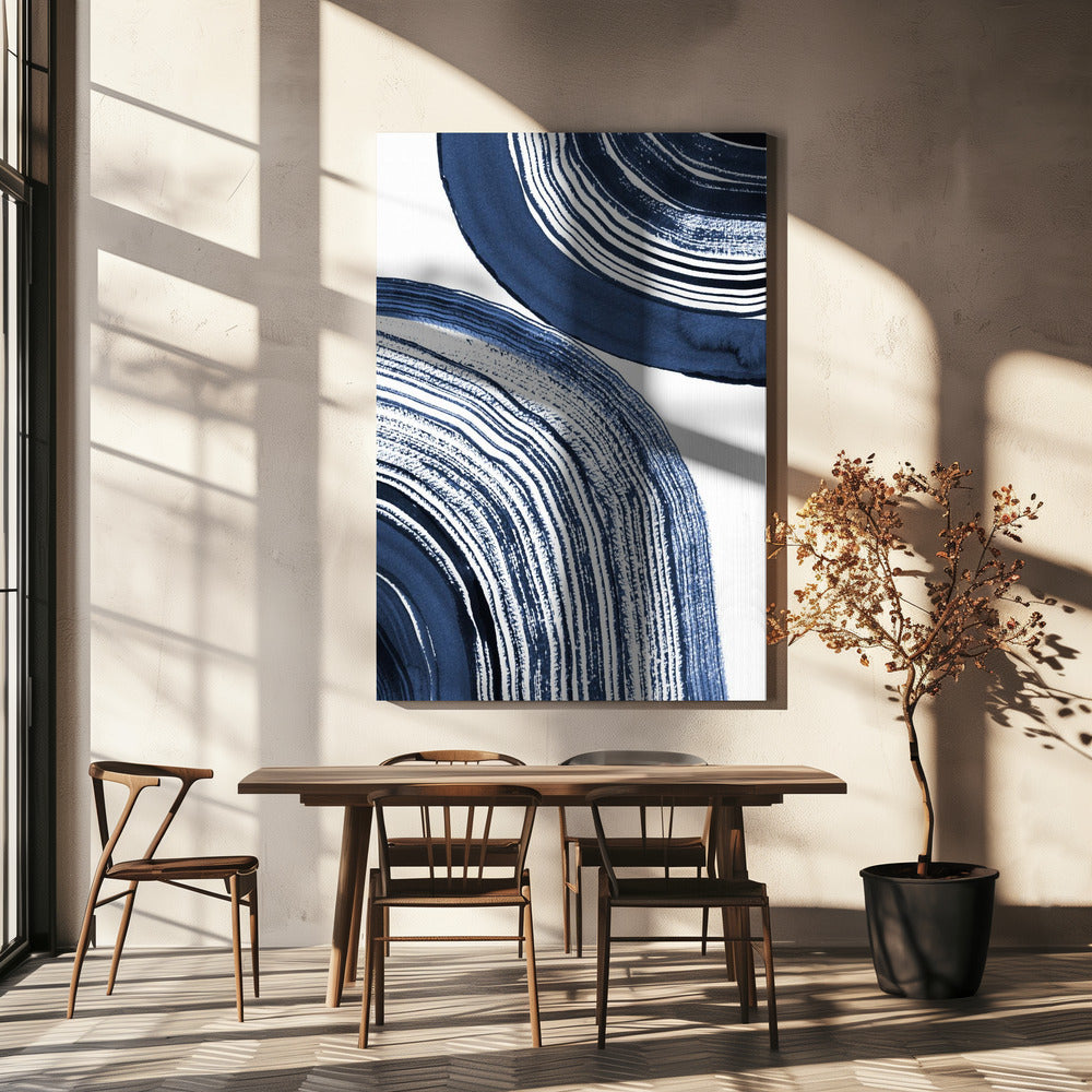 Blaue konzentrische Wellen | Leinwand