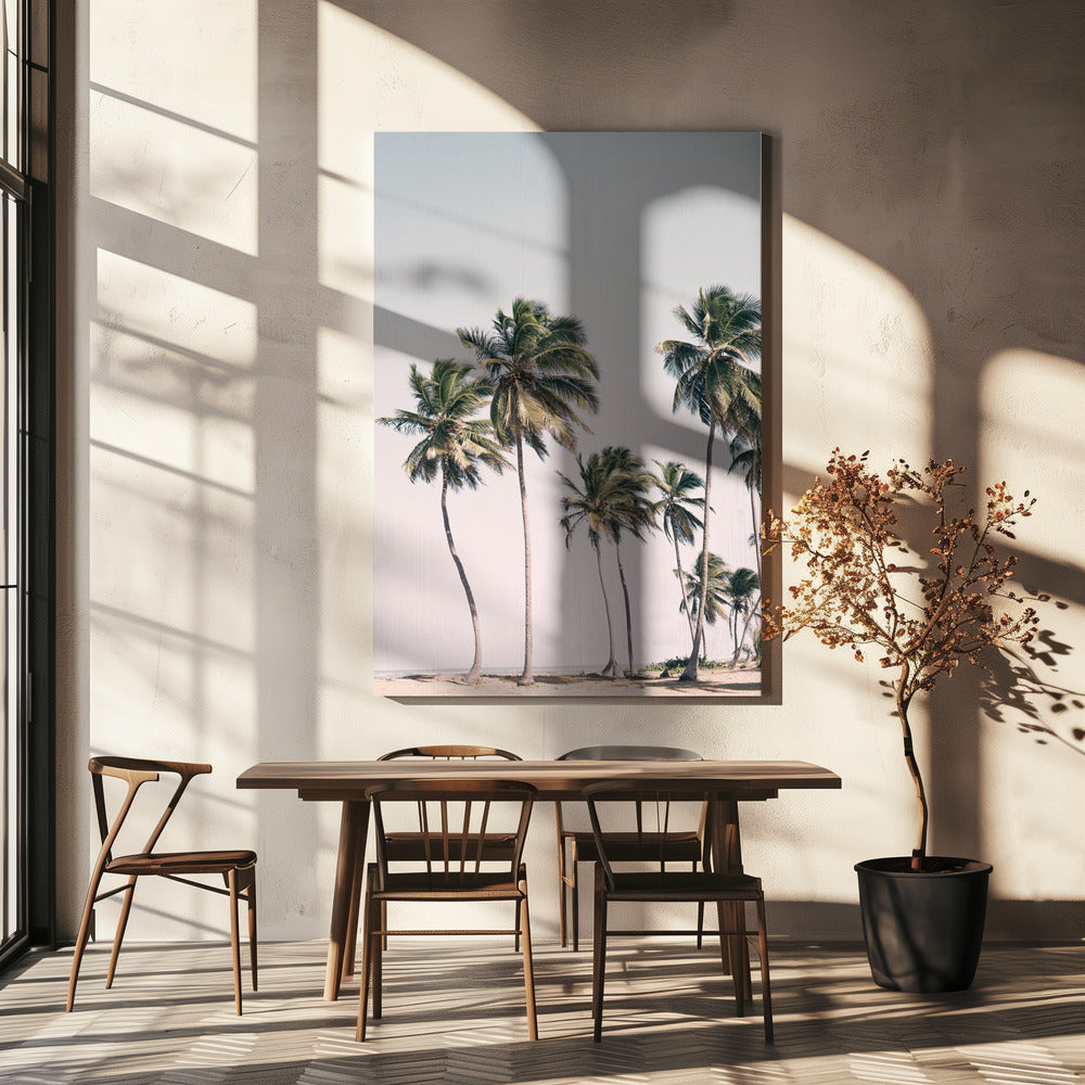 Blush Tropische Bäume | Leinwand