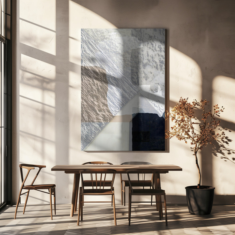 Fragmentierte Form in Weiß | Leinwand